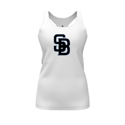 [FT0TRBWH-FYS-LOGO1] Decker Racerback Tank Top (Female Youth S, White, Logo 1)