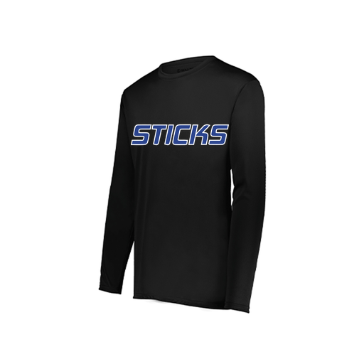 [222822.080.XS-LOGO3] Men's LS Smooth Sport Shirt (Adult XS, Black, Logo 3)
