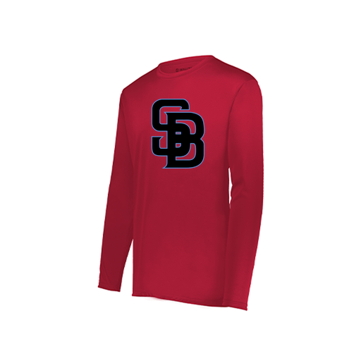 [222822.083.XS-LOGO1] Men's LS Smooth Sport Shirt (Adult XS, Red, Logo 1)