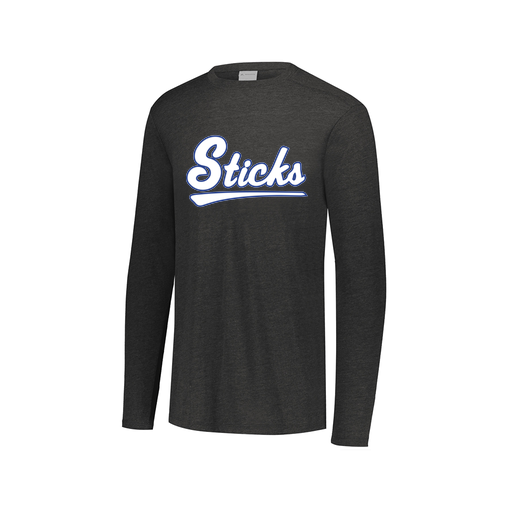 [FTLCUBBK-AXS-LOGO2] Decker Men's Tri-Blend T-Shirt - Long Sleeve (Adult XS, Black, Logo 2)