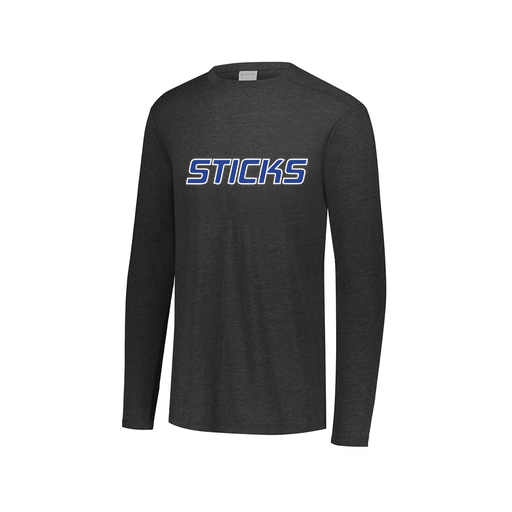 [FTLCUBBK-AXS-LOGO3] Decker Men's Tri-Blend T-Shirt - Long Sleeve (Adult XS, Black, Logo 3)