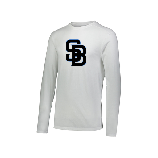 [FTLCUBWH-AXS-LOGO1] Decker Men's Tri-Blend T-Shirt - Long Sleeve (Adult XS, White, Logo 1)