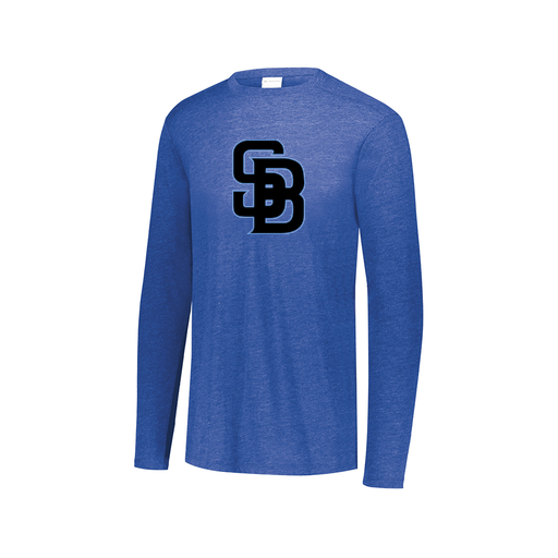 [3075.U55.XS-LOGO1] Decker Men's Tri-Blend T-Shirt - Long Sleeve (Adult XS, Royal, Logo 1)