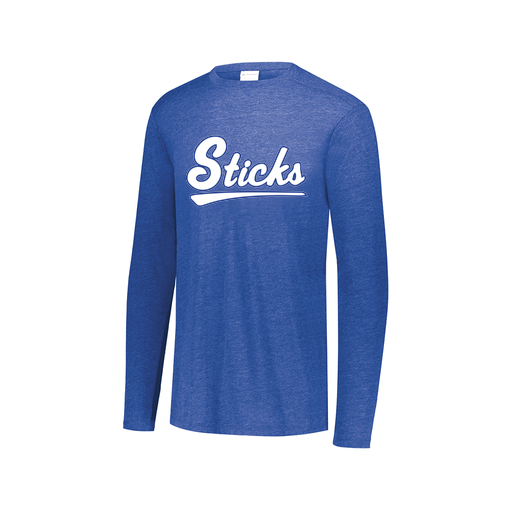 [FTLCUBRY-AXS-LOGO2] Decker Men's Tri-Blend T-Shirt - Long Sleeve (Adult XS, Royal, Logo 2)