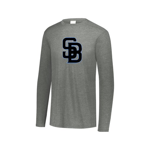 [FTLCUBGY-AXS-LOGO1] Decker Men's Tri-Blend T-Shirt - Long Sleeve (Adult XS, Gray, Logo 1)