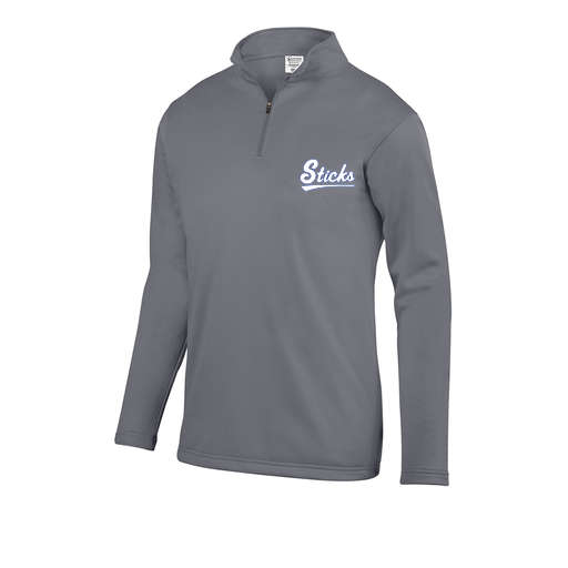 [FOLQFFGY-AS-LOGO2] Decker Men's FlexFleece 1/4 Zip (Adult S, Gray, Logo 2)