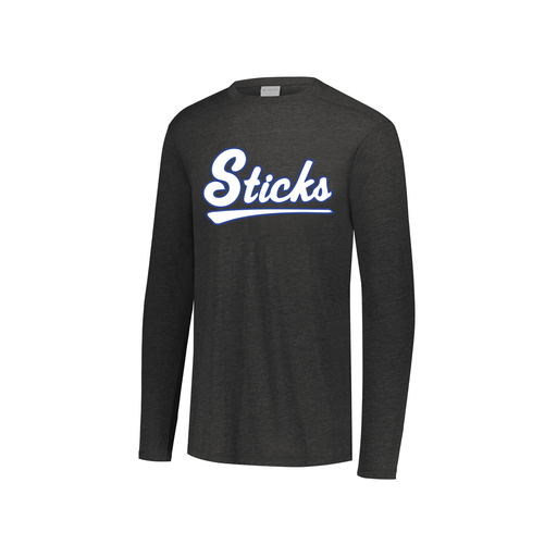 [FTLCUBBK-YS-LOGO2] Decker Youth Tri-Blend T-Shirt - Long Sleeve (Youth S, Black, Logo 2)