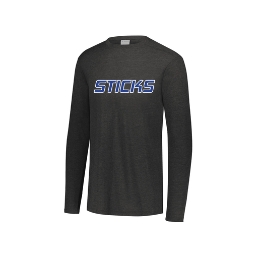 [FTLCUBBK-YS-LOGO3] Decker Youth Tri-Blend T-Shirt - Long Sleeve (Youth S, Black, Logo 3)