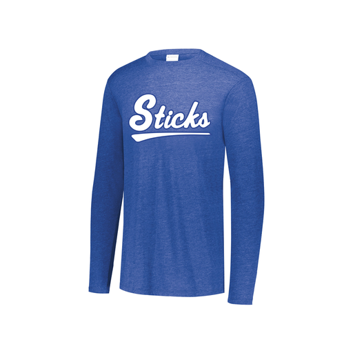 [FTLCUBRY-YS-LOGO2] Decker Youth Tri-Blend T-Shirt - Long Sleeve (Youth S, Royal, Logo 2)