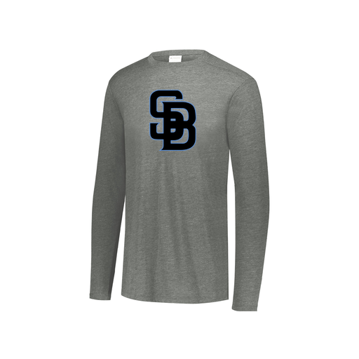 [FTLCUBGY-YS-LOGO1] Decker Youth Tri-Blend T-Shirt - Long Sleeve (Youth S, Gray, Logo 1)