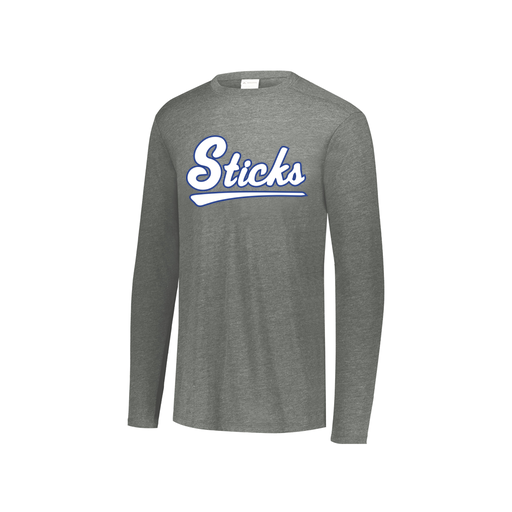 [FTLCUBGY-YS-LOGO2] Decker Youth Tri-Blend T-Shirt - Long Sleeve (Youth S, Gray, Logo 2)