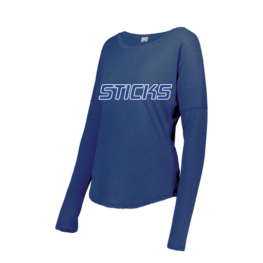 [FTLCUBRY-FAS-LOGO3] Decker Women's Tri-Blend T-Shirt - Long Sleeve (Female Adult S, Royal, Logo 3)