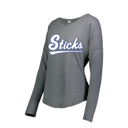 [FTLCUBGY-FAS-LOGO2] Decker Women's Tri-Blend T-Shirt - Long Sleeve (Female Adult S, Gray, Logo 2)