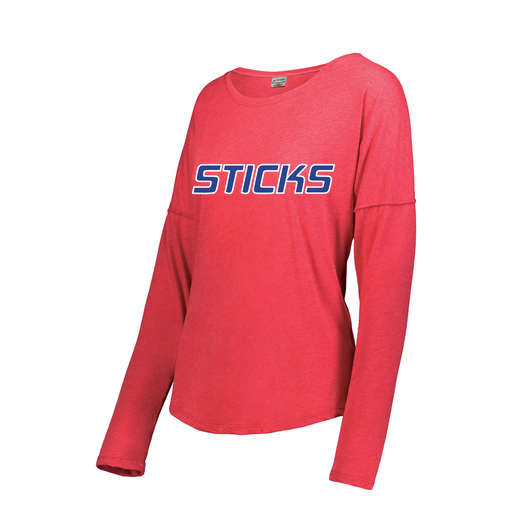 [FTLCUBRD-FAS-LOGO3] Decker Women's Tri-Blend T-Shirt - Long Sleeve (Female Adult S, Red, Logo 3)